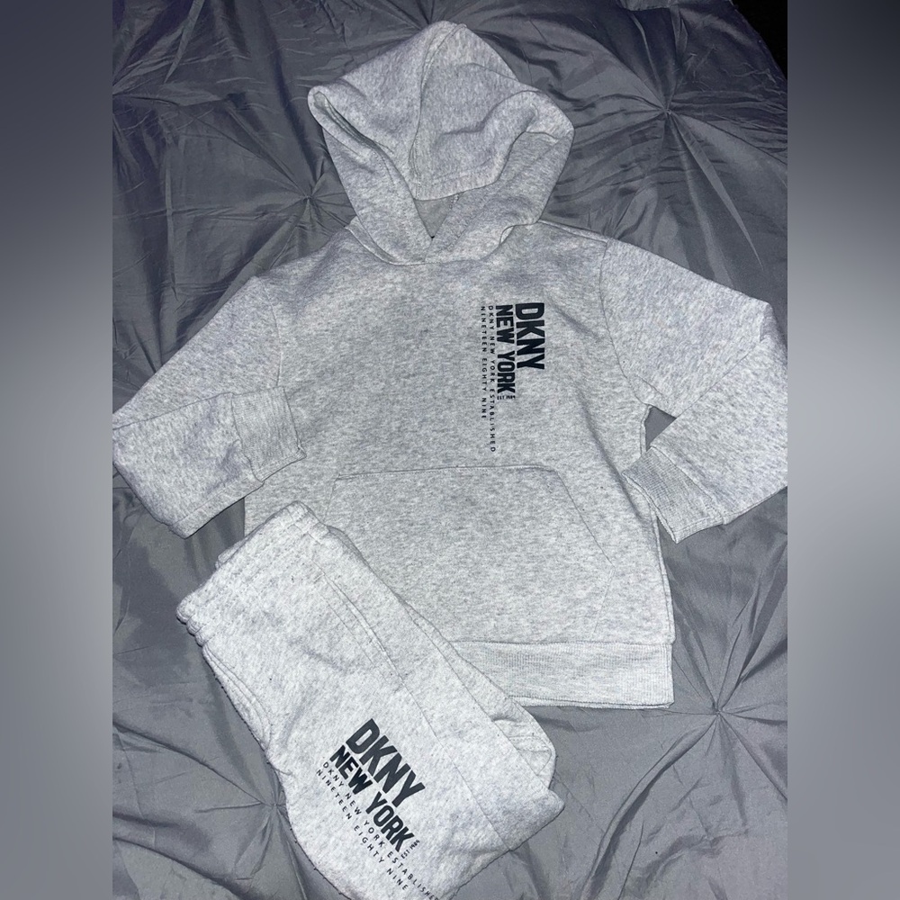 DKNY Heather Gray Hoodie and Joggers Set